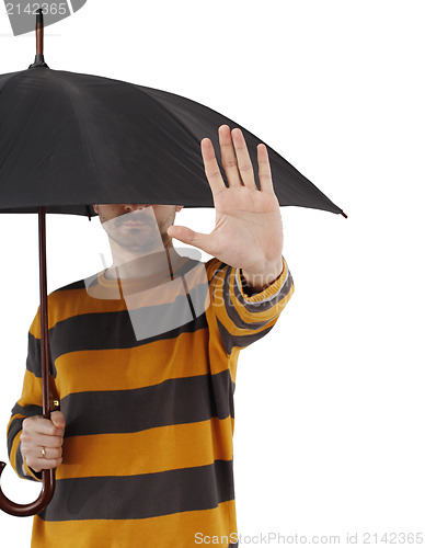 Image of Man with umbrella