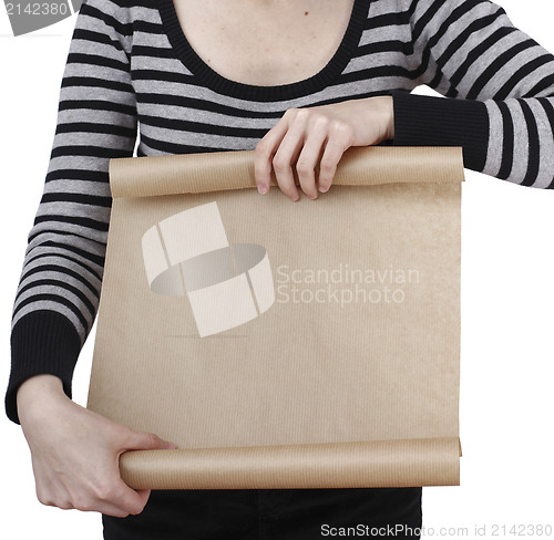 Image of Woman holding a paper