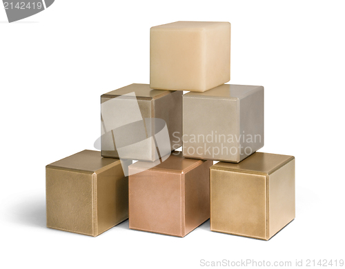 Image of mostly metallic cubes