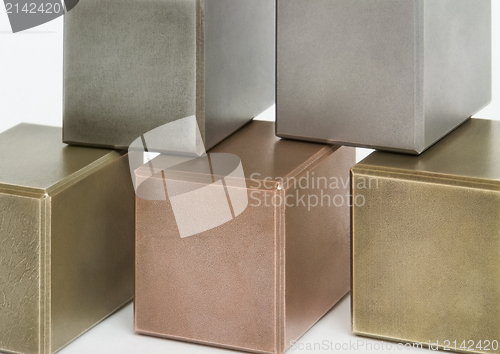 Image of metallic cubes