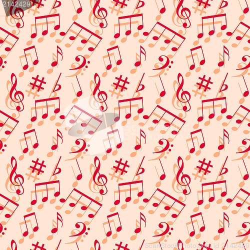 Image of Music notes. Seamless wallpaper.