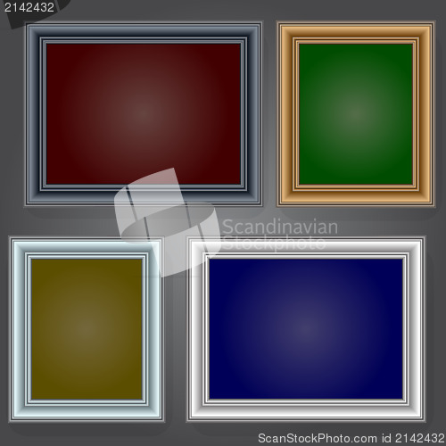 Image of Frames on the wall. Vector illustration.