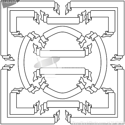 Image of Set  white ribbons  and banners, vector illustration