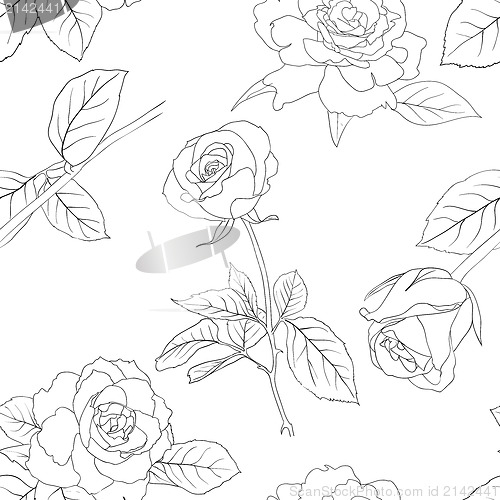 Image of Seamless wallpaper with rose flowers