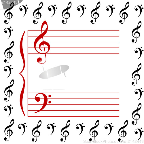 Image of Vector Illustration of a musical stave