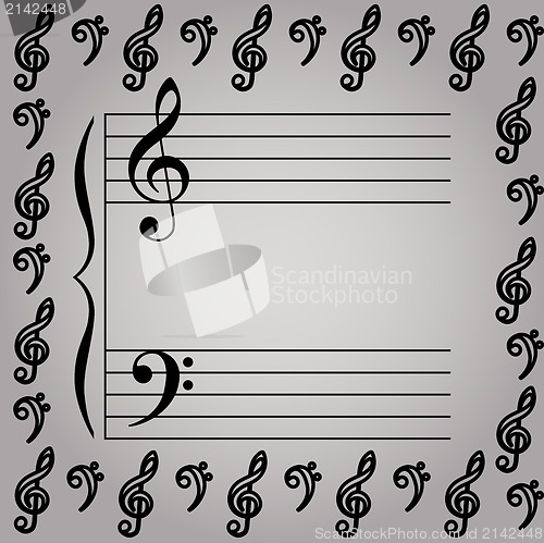 Image of Vector Illustration of a musical stave