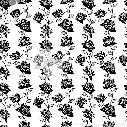 Image of Beautiful  seamless wallpaper with rose flowers, vector illustra