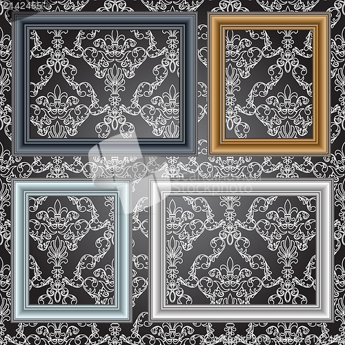 Image of Frames on the wall. Vector illustration.