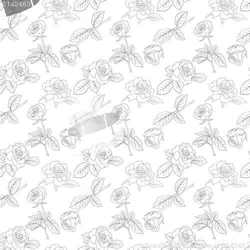 Image of Seamless wallpaper with rose flowers