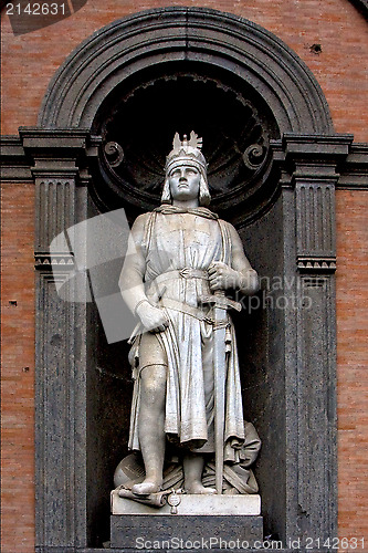 Image of  statue of a warrior  in  naples