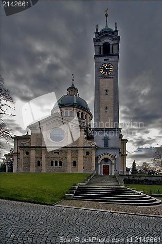 Image of  tower and clock  zurich switzerland