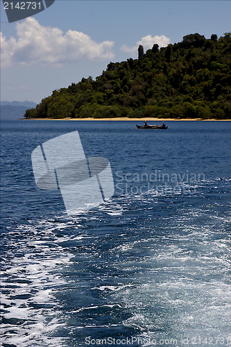 Image of cloudy hill navigable  foam lagoon 