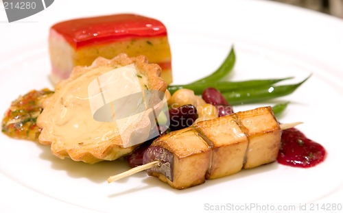 Image of Layered Polenta and Grilled Bell Pepper Cake