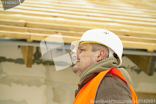 Image of Construction manager near new building