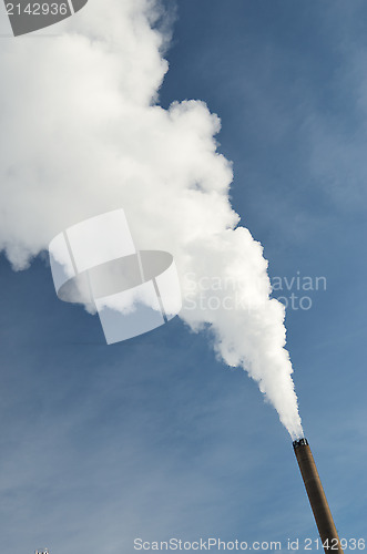 Image of steam from stack in winter 