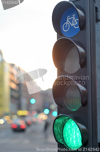 Image of green light for bicycle traffic
