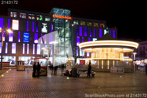 Image of Carousel at night in the square Dnepropetrovsk