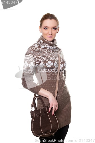Image of Portrait of a young woman in sweater