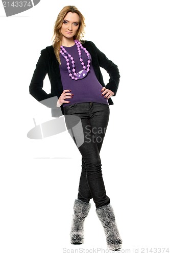 Image of woman in a jeans and jacket
