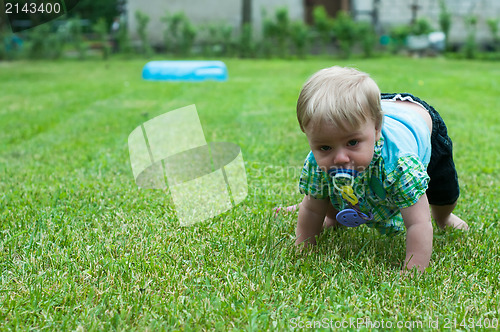 Image of Baby boy crawling