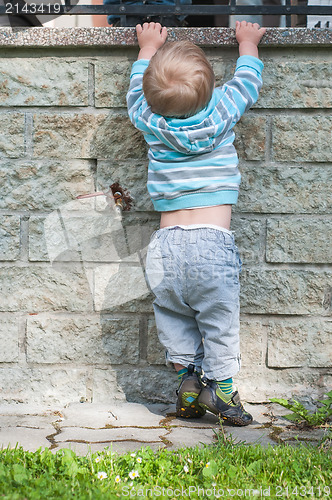 Image of Baby boy in grey and blue