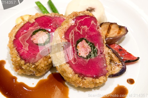 Image of Beef fillet with chicken mouseline