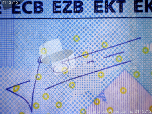 Image of Closeup of the Euro banknote