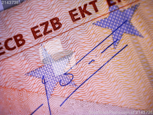 Image of Closeup of the Euro banknote