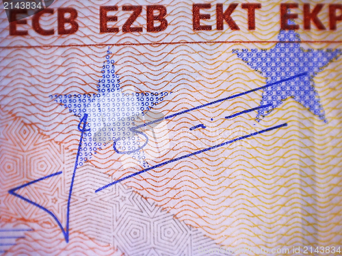 Image of Closeup of the Euro banknote