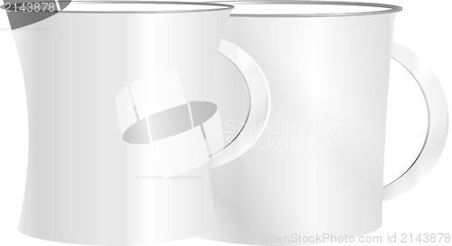 Image of White cup set isolated on white background