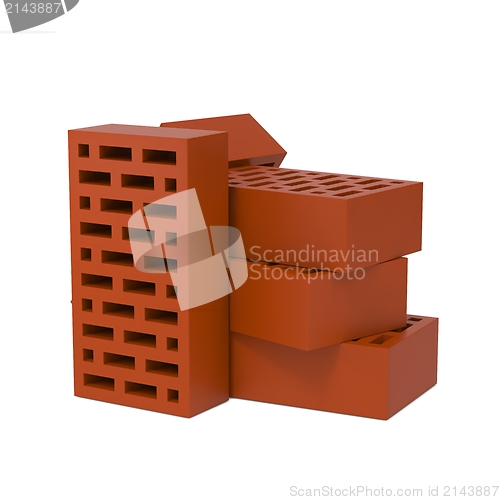 Image of Stack of Red Bricks.