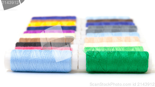 Image of Several Multicolor Spools of Thread