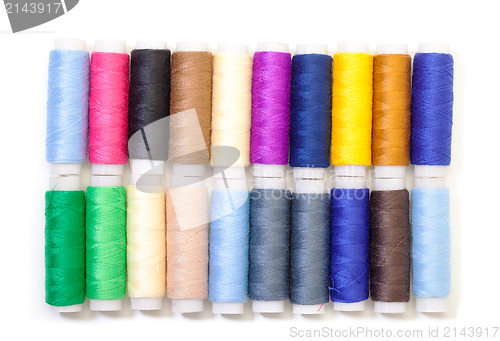 Image of Several Multicolor Spools of Thread