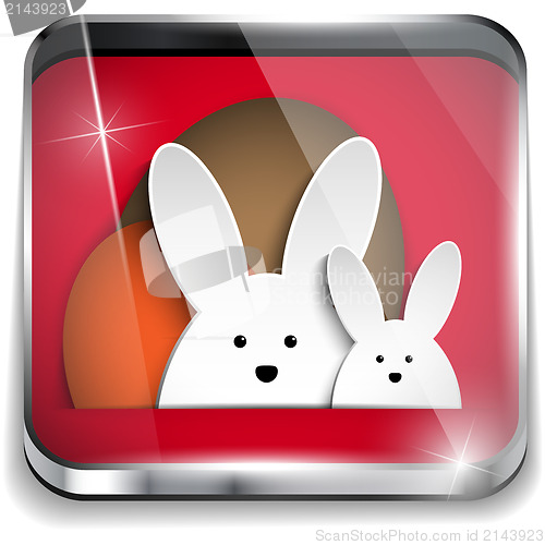 Image of Happy Easter Glossy Application Button