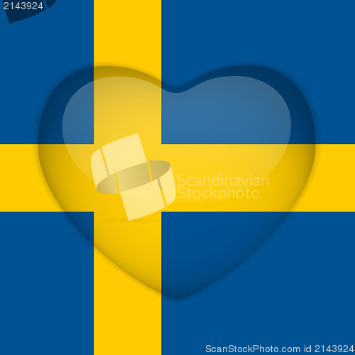 Image of Sweden Flag Heart Glossy Button