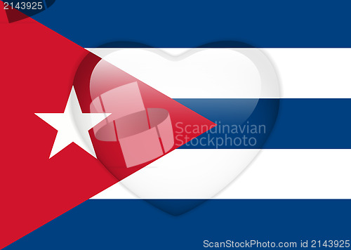 Image of Cuba Flag Heart Glossy Button