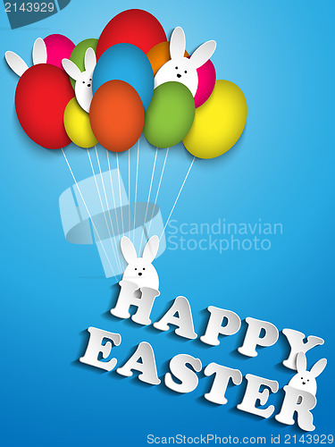 Image of Happy Easter Rabbit Balloons Eggs