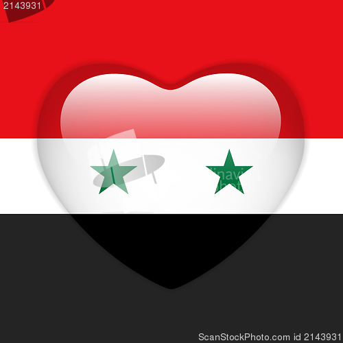 Image of Syria Flag Heart Glossy Button