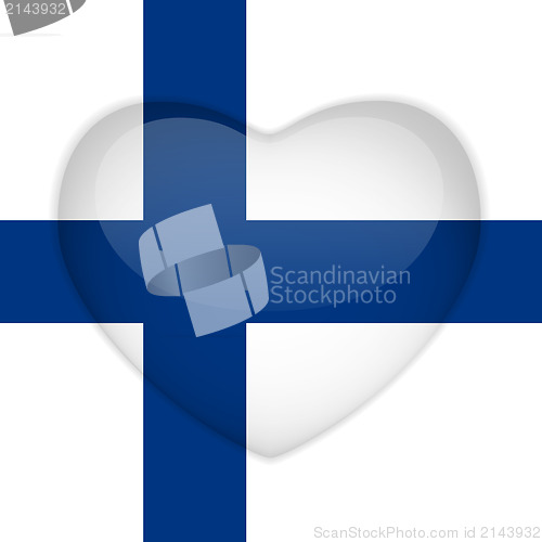 Image of Finland Flag Heart Glossy Button