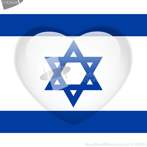 Image of Israel Flag Heart Glossy Button