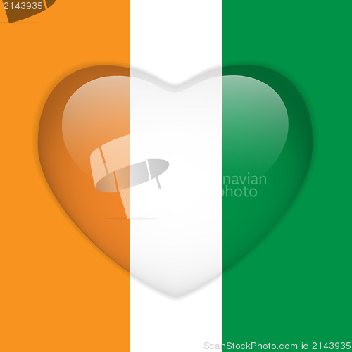 Image of Ireland Flag Heart Glossy Button