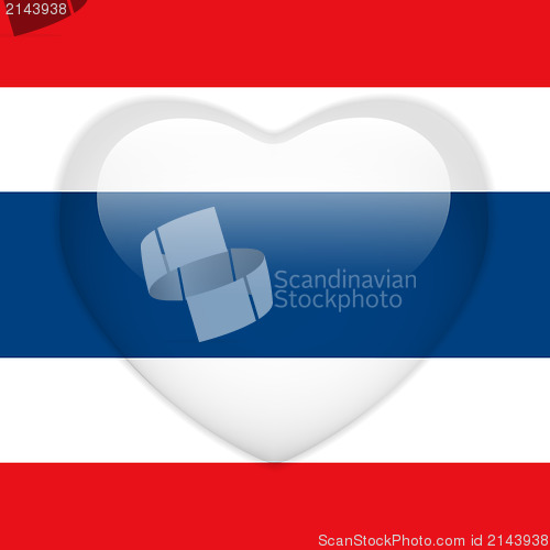 Image of Thailand Flag Heart Glossy Button