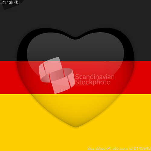 Image of Germany Flag Heart Glossy Button
