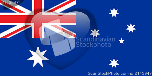 Image of Australia Flag Heart Glossy Button