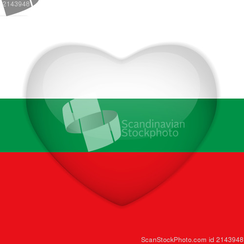 Image of Bulgaria Flag Heart Glossy Button