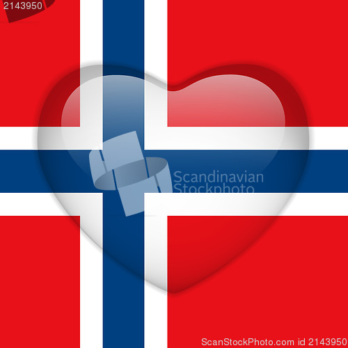 Image of Norway Flag Heart Glossy Button