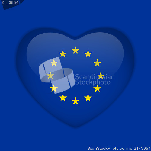 Image of Europe Flag Heart Glossy Button