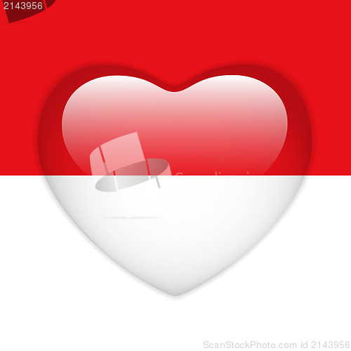 Image of Monaco Flag Heart Glossy Button