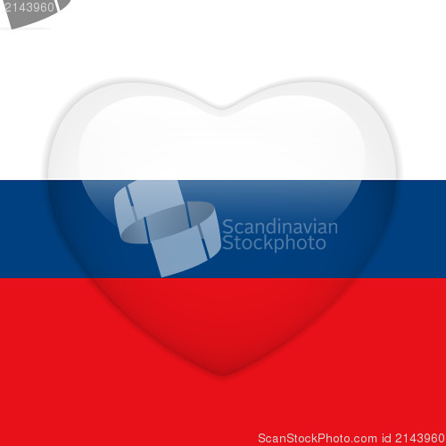 Image of Russia Flag Heart Glossy Button