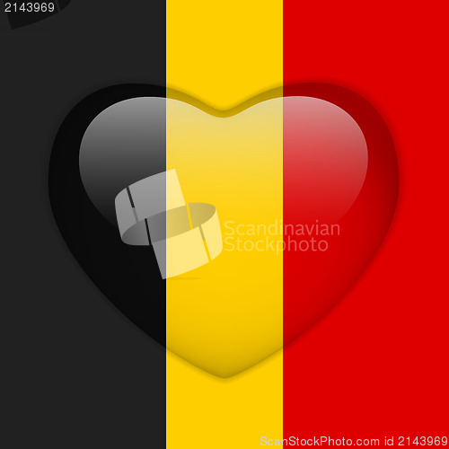 Image of Belgium Flag Heart Glossy Button